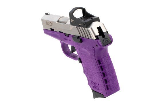 SCCY CPX-2 9mm with CT red dot 10 round capacity stainless-steel and purple